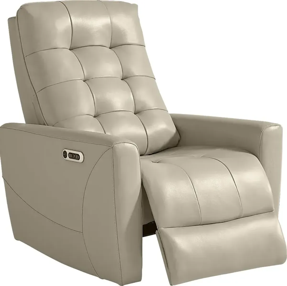 Dashwood Beige Leather Dual Power Recliner