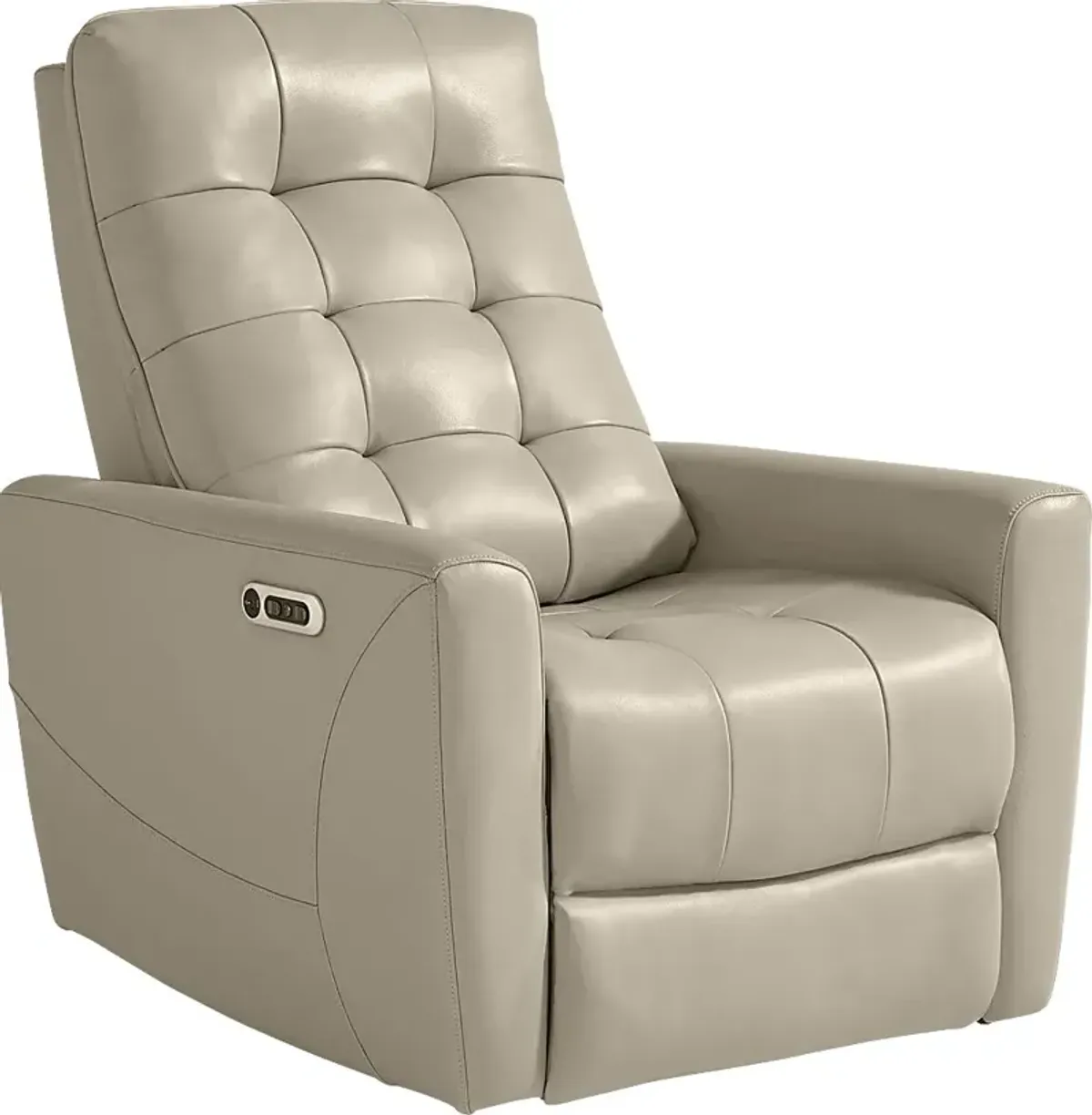 Dashwood Beige Leather Dual Power Recliner