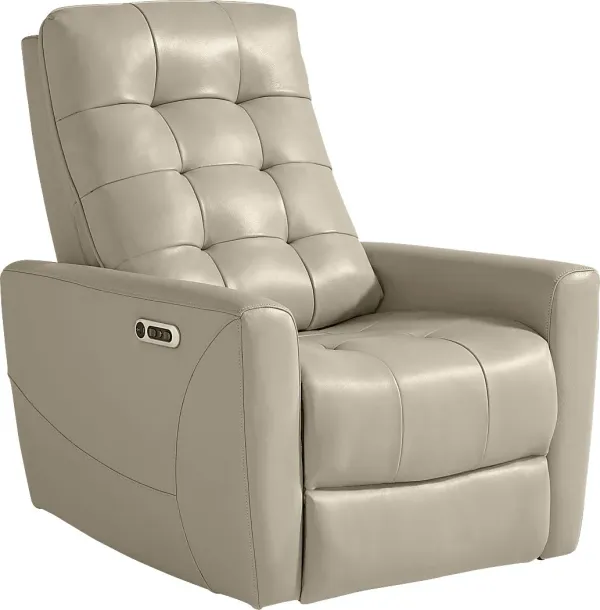Dashwood Beige Leather Dual Power Recliner