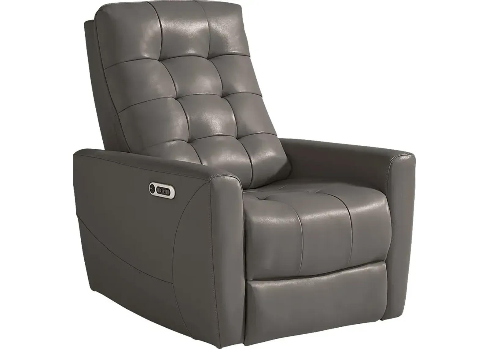 Dashwood Gray Leather Dual Power Recliner