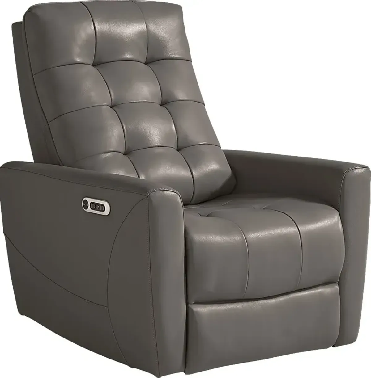 Dashwood Gray Leather Dual Power Recliner