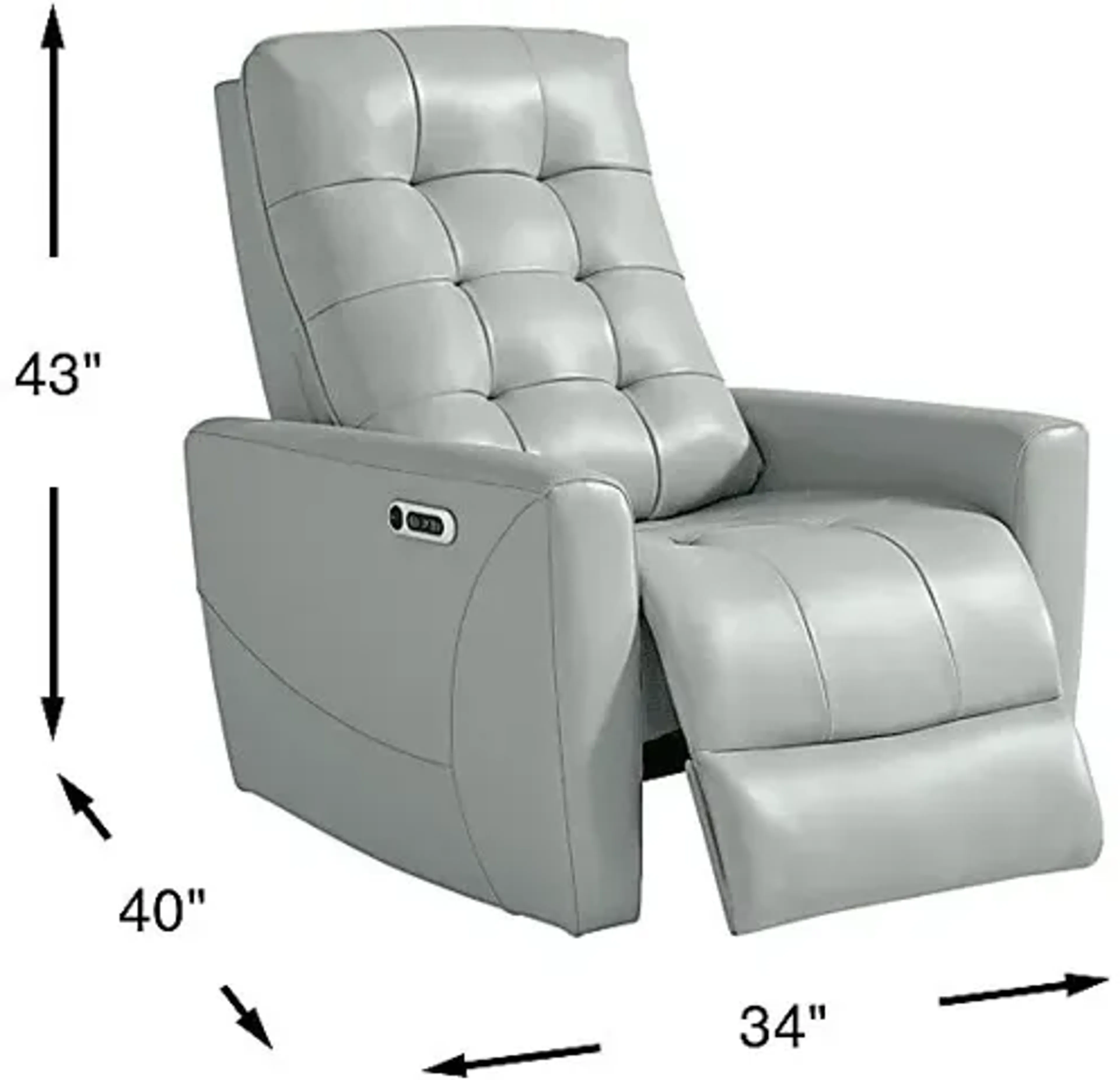 Dashwood Aqua Leather Dual Power Recliner Rooms To Go | Furniture.com