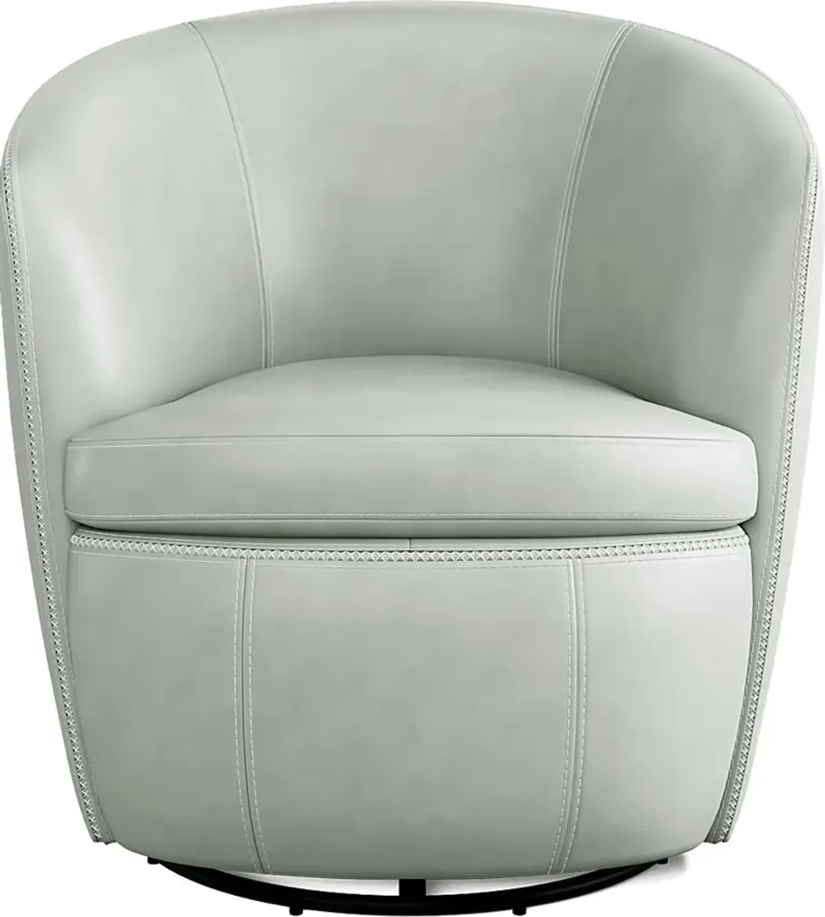 Damascus Aqua Leather Swivel Chair