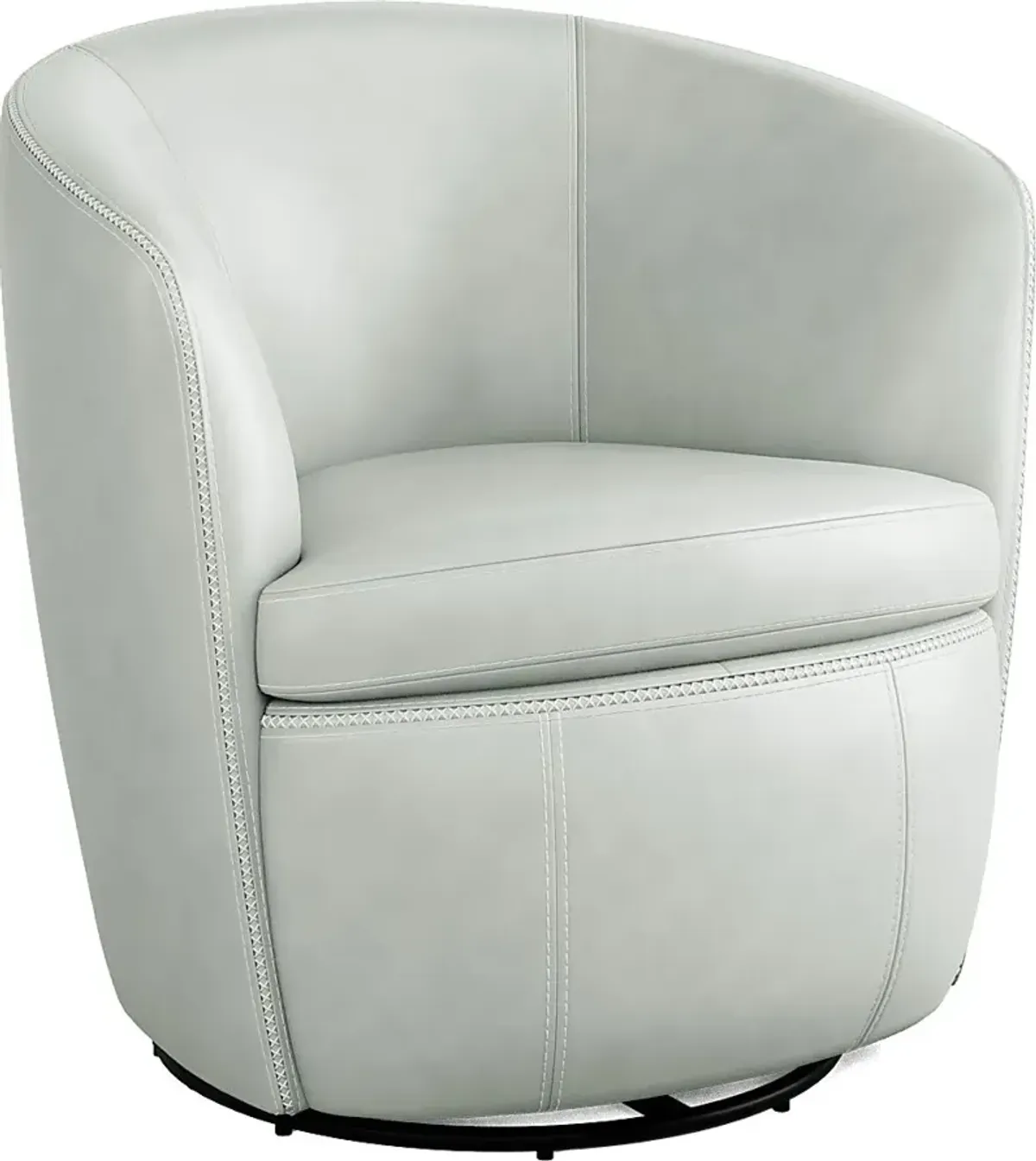 Damascus Aqua Leather Swivel Chair