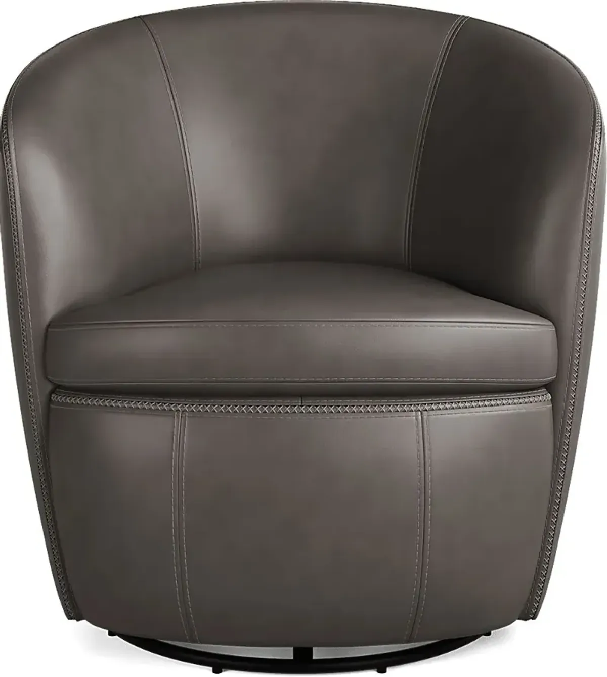 Damascus Gray Leather Swivel Chair
