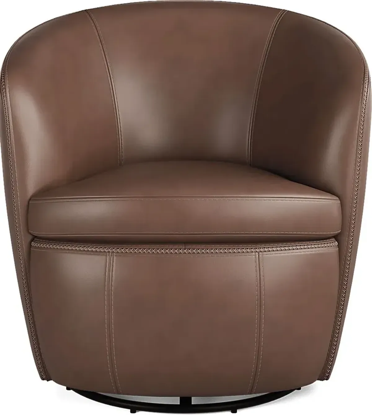 Damascus Brown Leather Swivel Chair