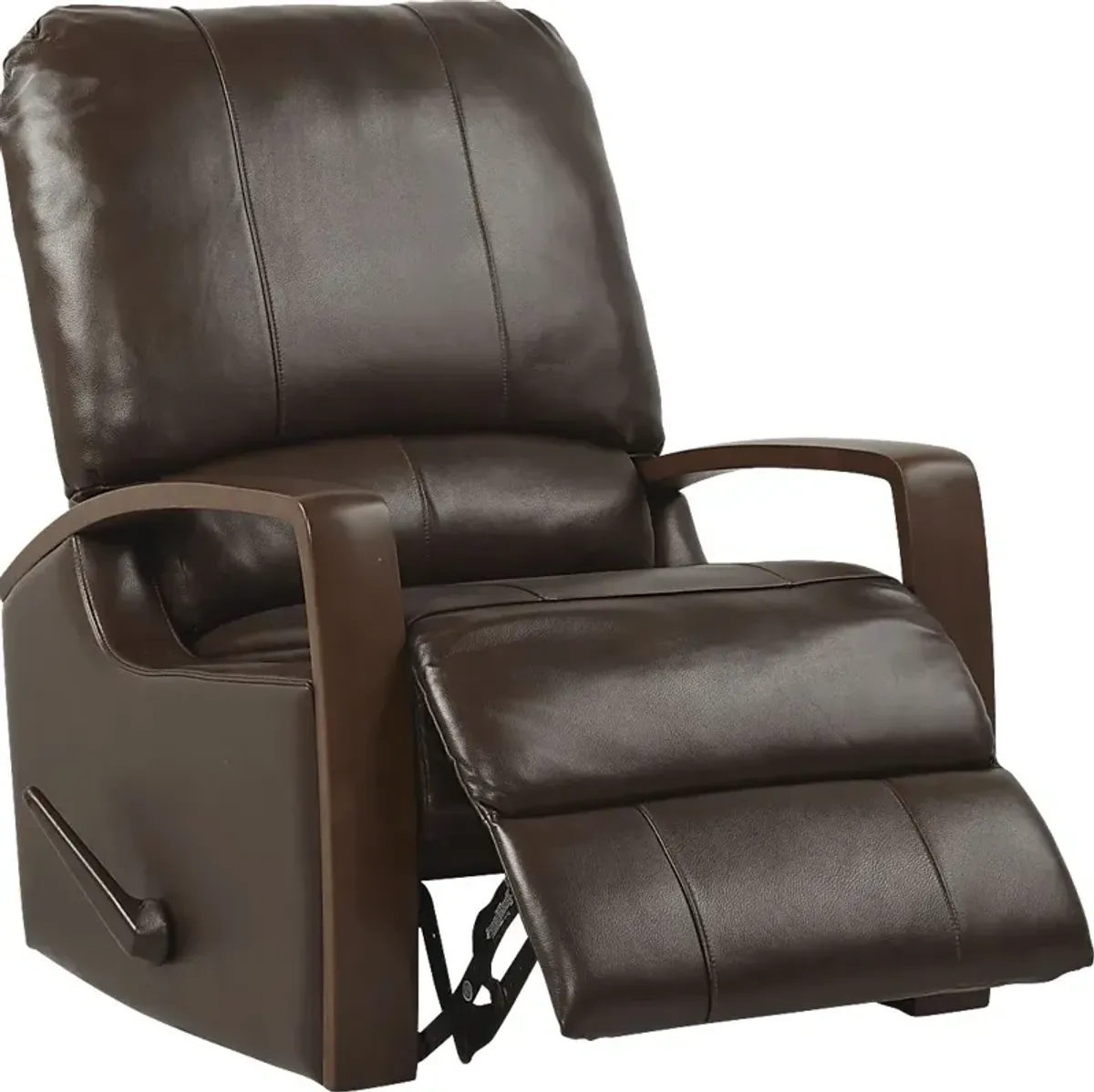 Heston Chocolate Leather Swivel Recliner