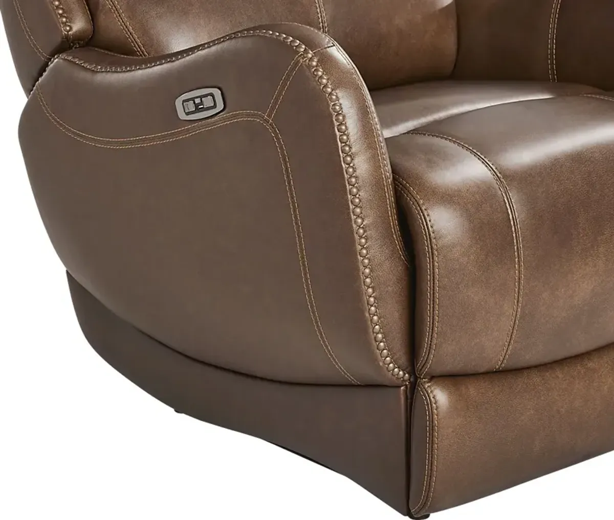 Oxford Square Brown Dual Power Recliner