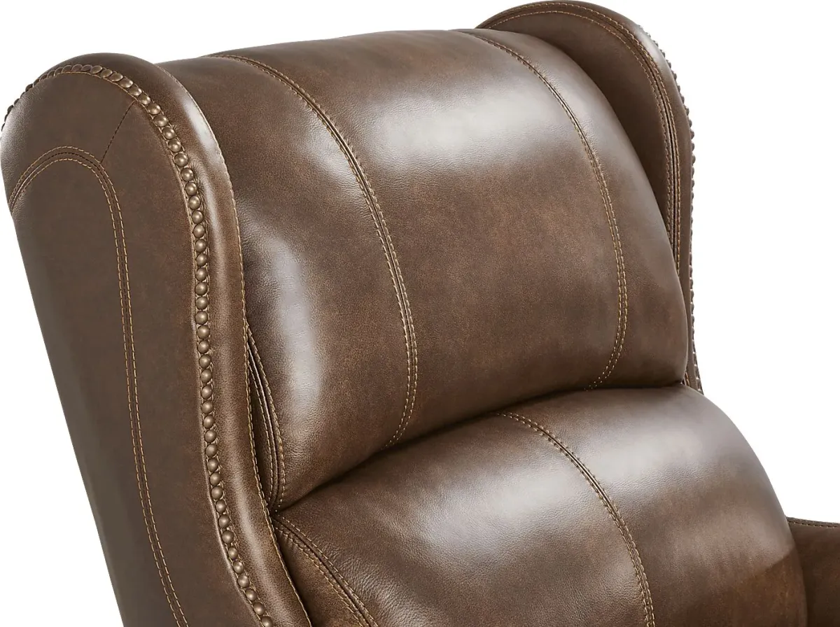 Oxford Square Brown Dual Power Recliner