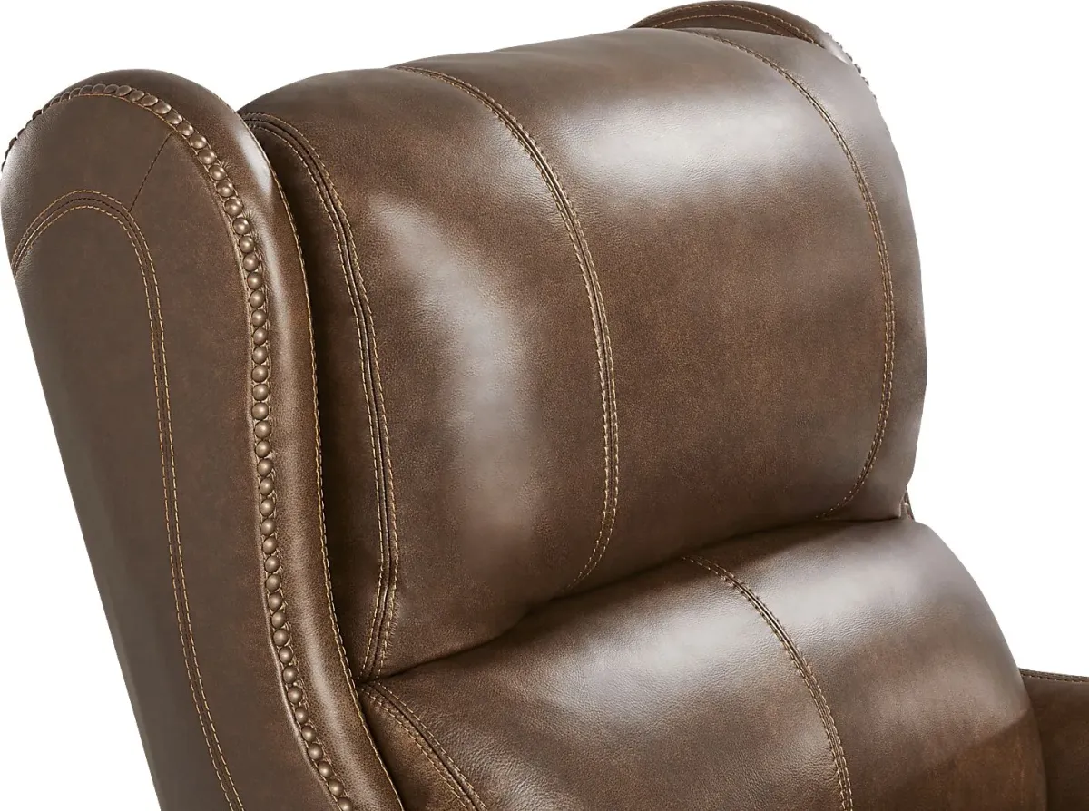 Oxford Square Brown Dual Power Recliner