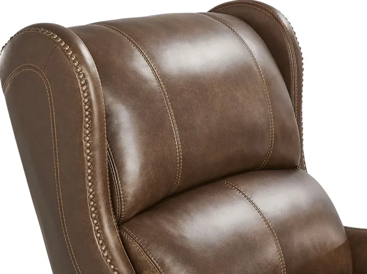 Oxford Square Brown Dual Power Recliner