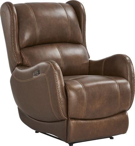 Oxford Square Brown Dual Power Recliner
