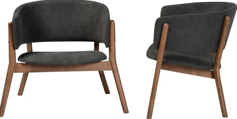 Warsoff Dark Gray Accent Chair, Set of 2