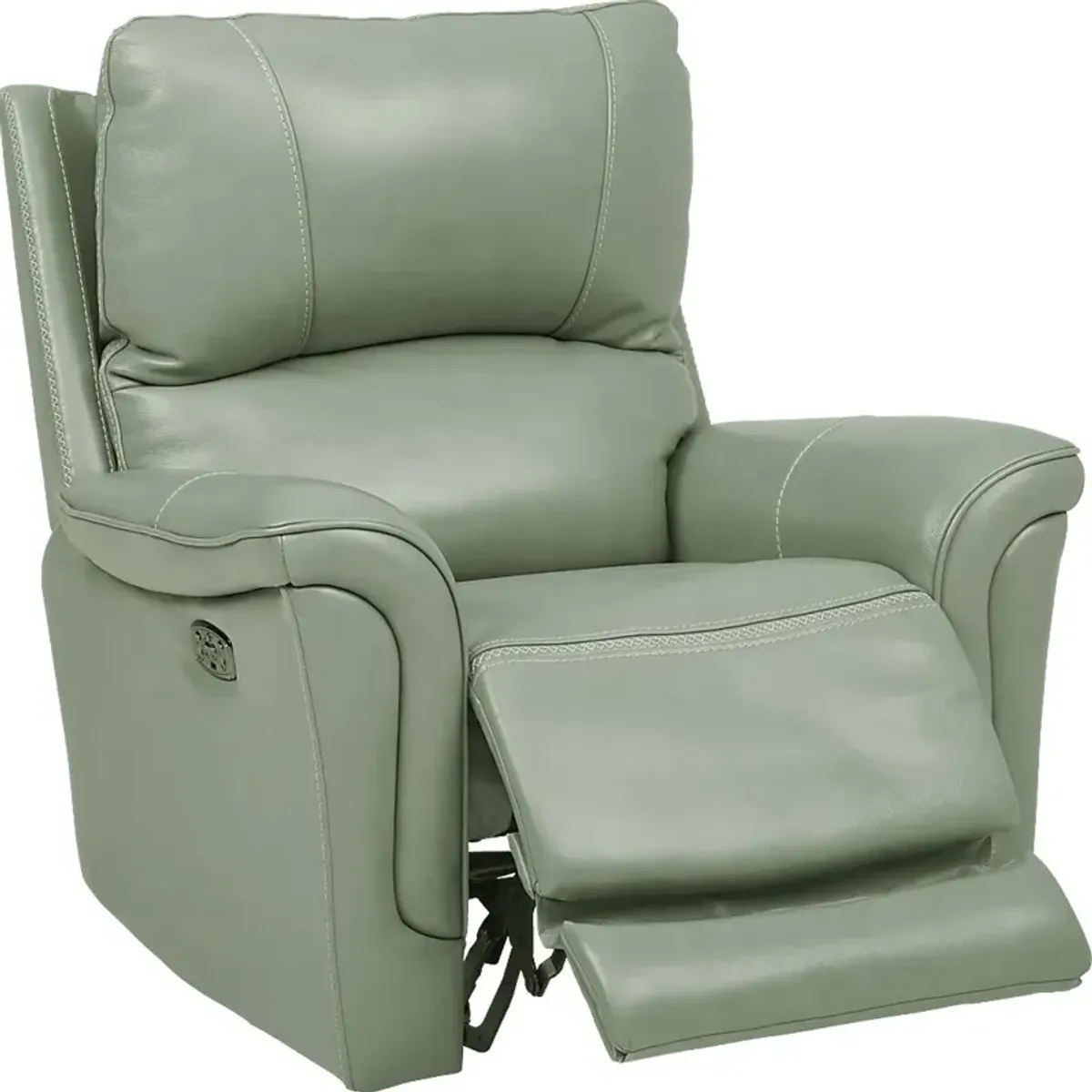 Castmore Green Triple Power Leather Recliner