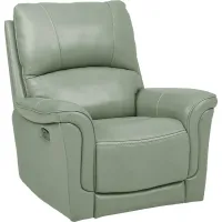 Castmore Green Triple Power Leather Recliner
