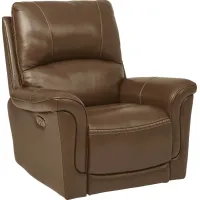 Castmore Brown Triple Power Leather Recliner