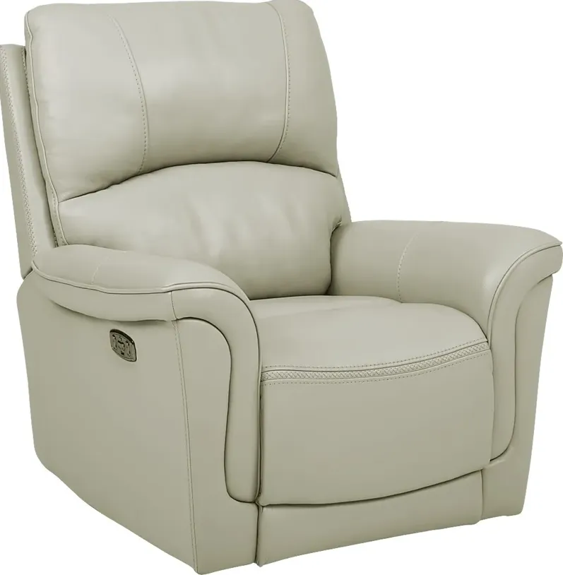 Castmore Stone Triple Power Leather Recliner