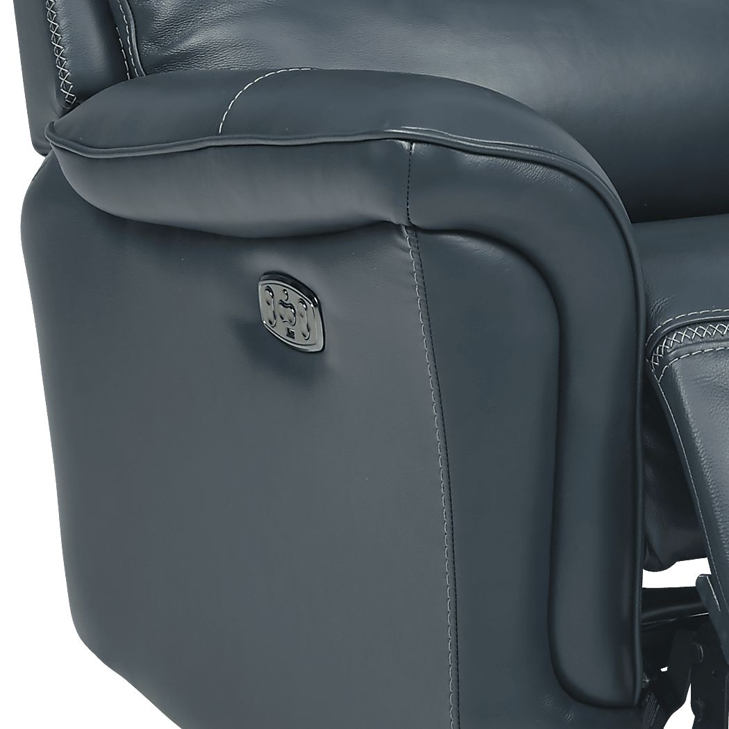 Castmore Navy Triple Power Leather Recliner