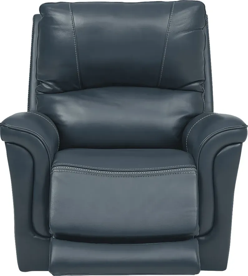 Castmore Navy Triple Power Leather Recliner