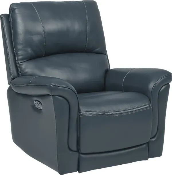 Castmore Navy Triple Power Leather Recliner