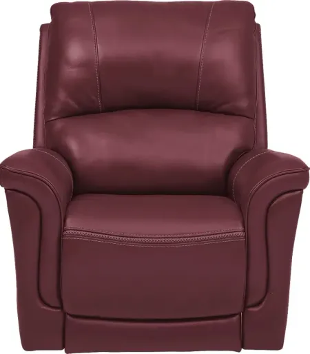 Castmore Red Triple Power Leather Recliner