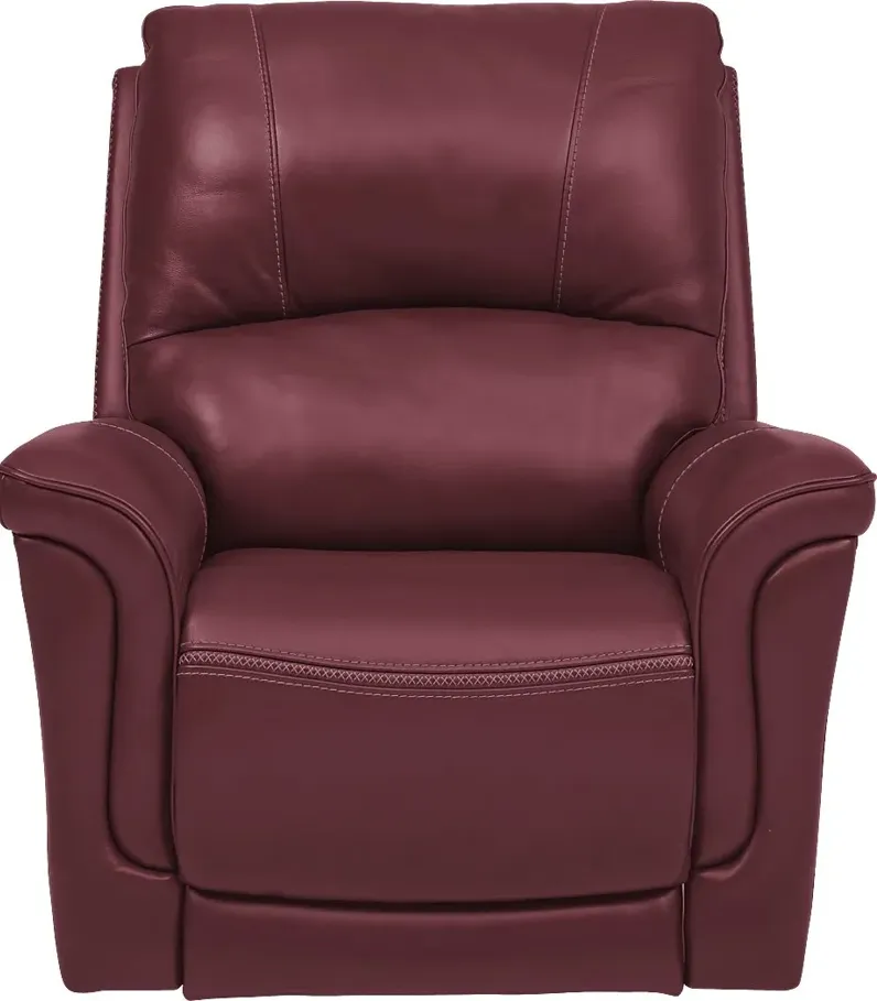 Castmore Red Triple Power Leather Recliner