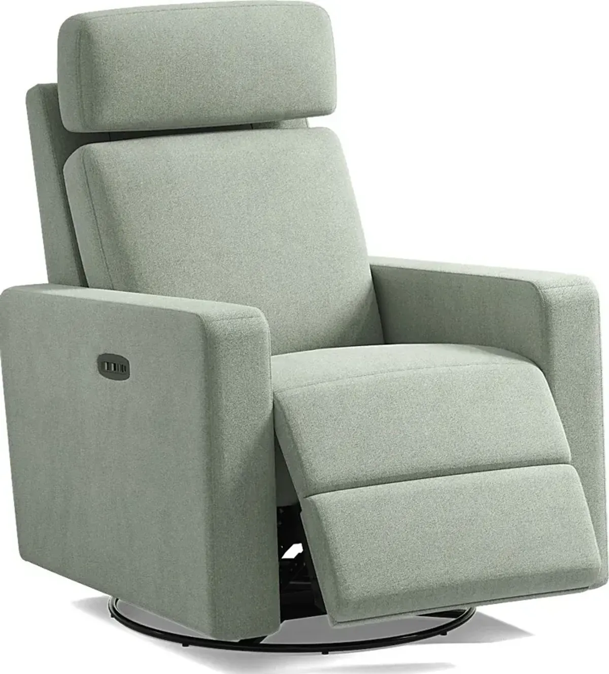 Clifton Blue Dual Power Swivel Glider Recliner