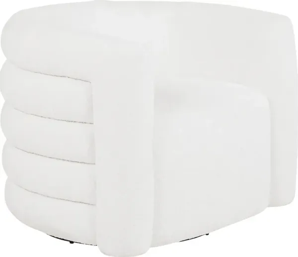 Wimbley White Swivel Accent Chair