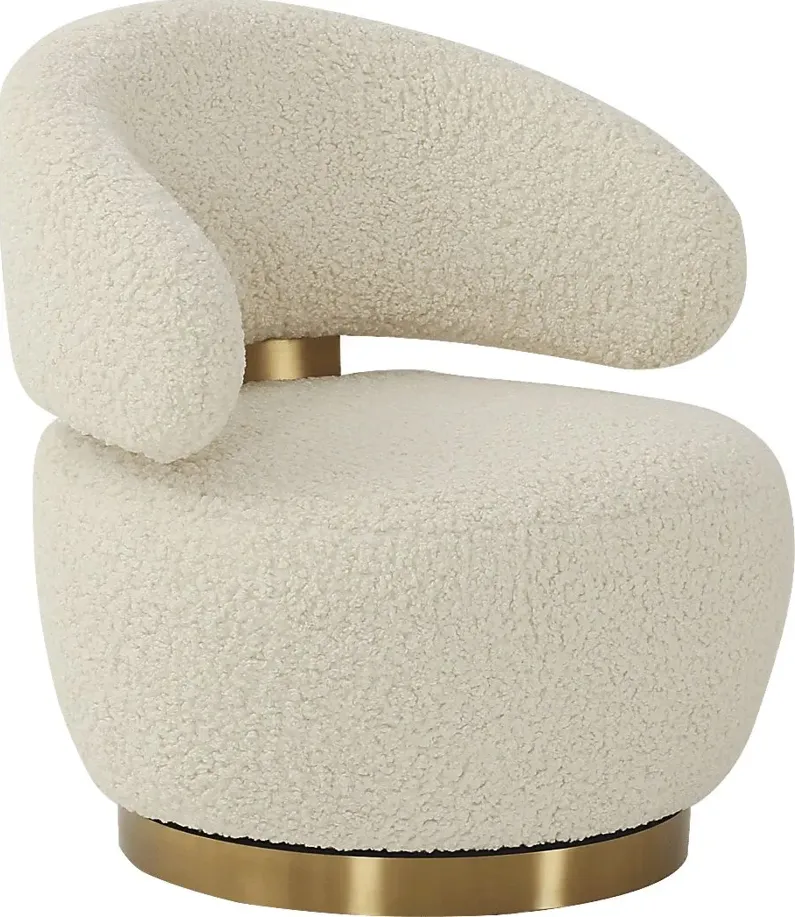 Russe White Swivel Chair