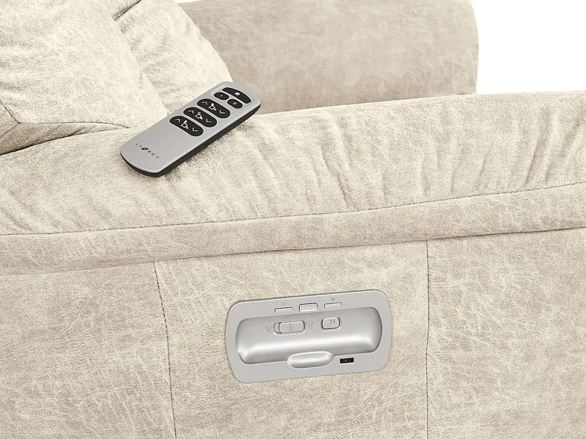 La-Z-Boy Jasper III Beige Dual Power Recliner