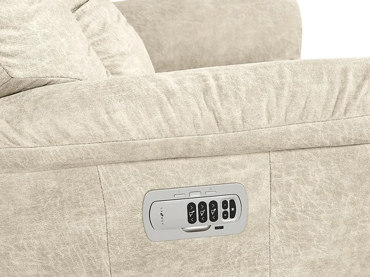La-Z-Boy Jasper III Beige Dual Power Recliner