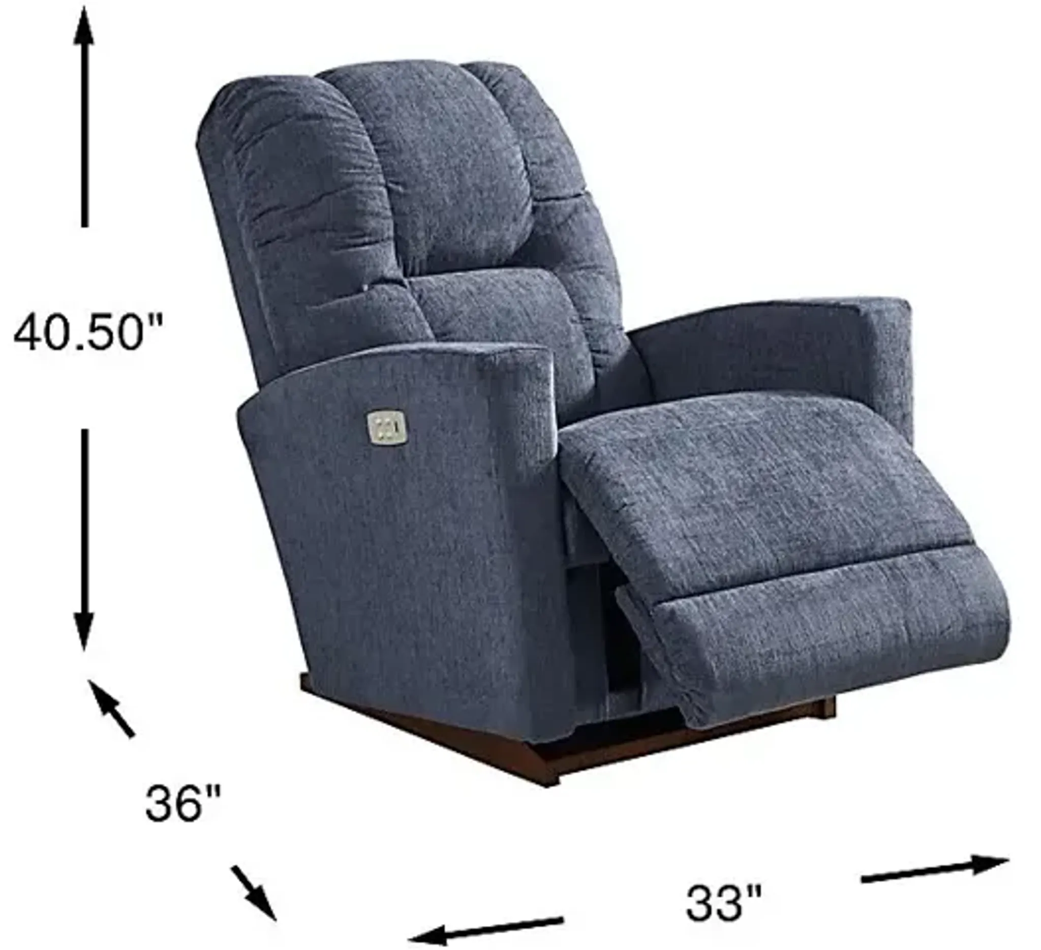 La-Z-Boy Casey III Blue Dual Power Recliner | Furniture.com