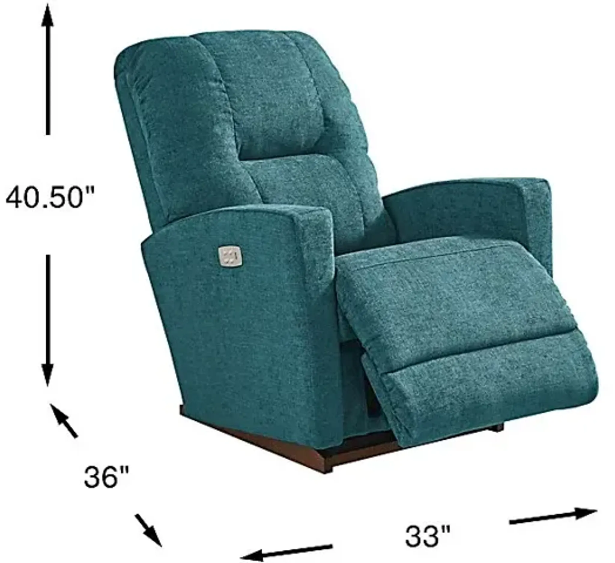 La-Z-Boy Casey III Teal Dual Power Recliner | Furniture.com