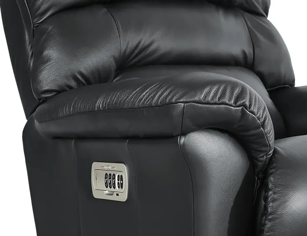 The Shaq Black Leather Power Recliner