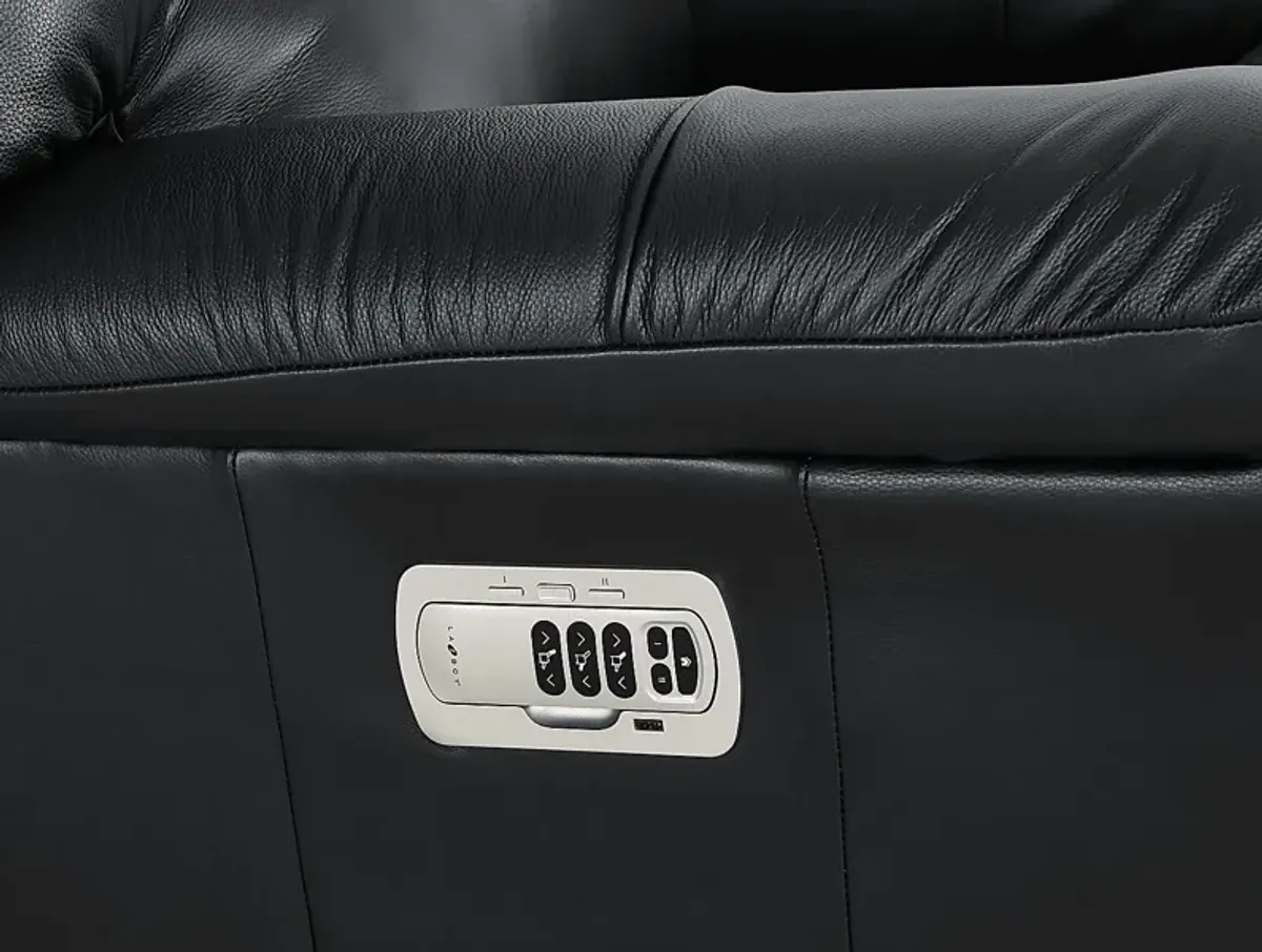 The Shaq Black Leather Power Recliner