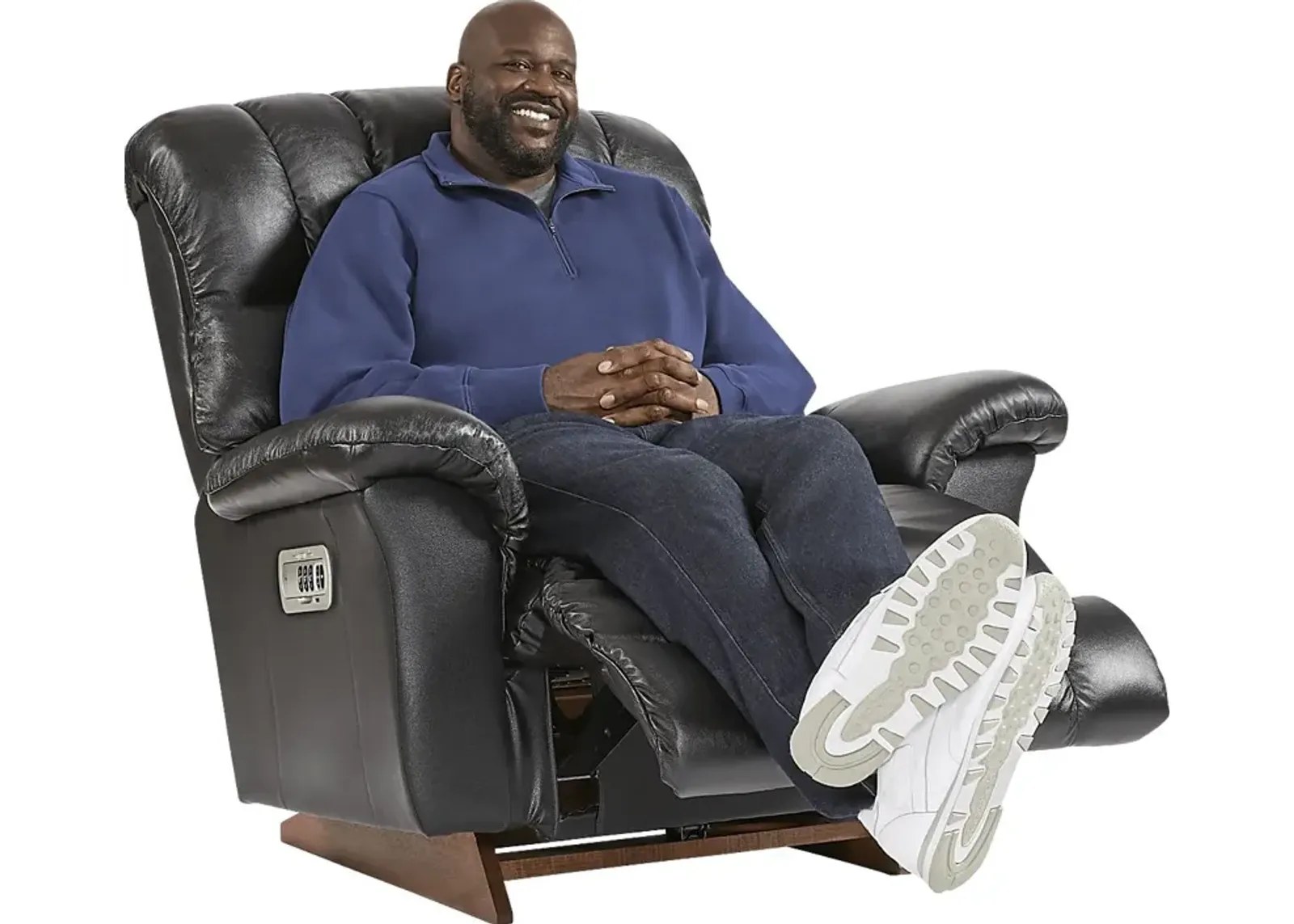 The Shaq Black Leather Power Recliner