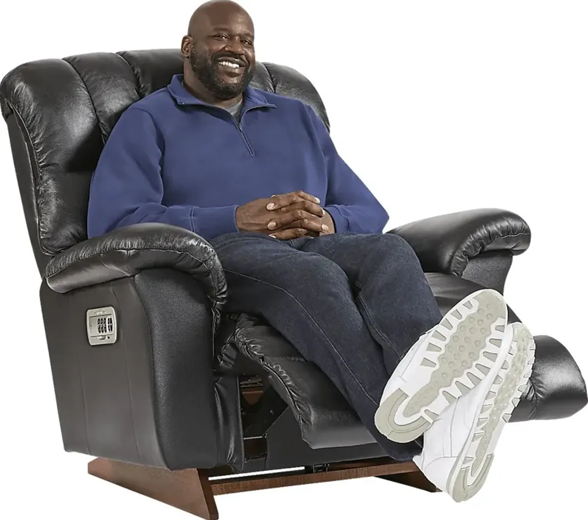 The Shaq Black Leather Power Recliner