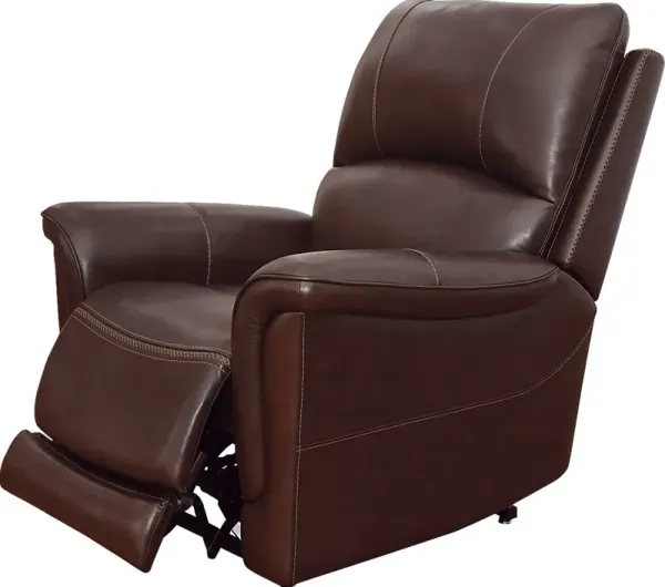 Castmore II Brown Leather Triple Power Lift Recliner