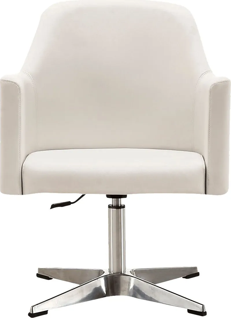 Woolfram White Swivel Accent Chair