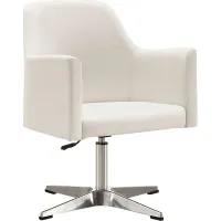 Woolfram White Swivel Accent Chair