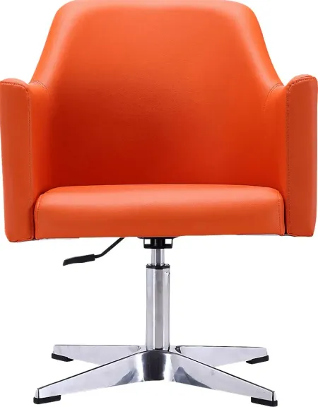 Woolfram Orange Swivel Accent Chair