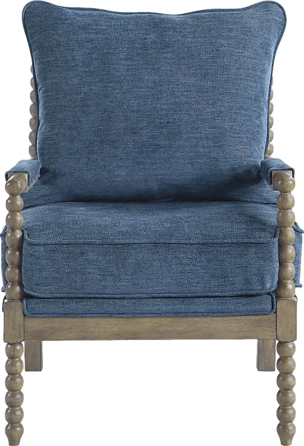 Susanna Brown Accent Chair with Navy Cushions