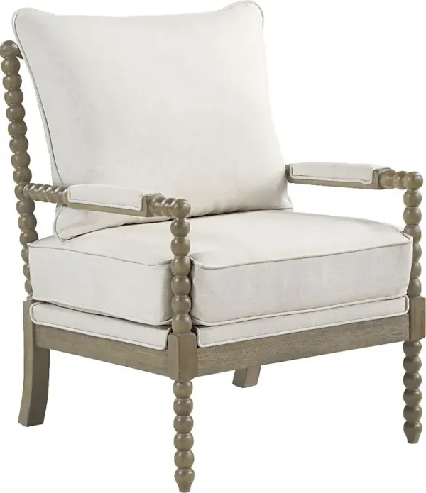 Susanna Brown Accent Chair with Beige Cushions