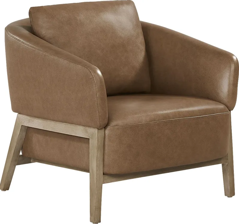 Montecito Brown Leather Accent Chair