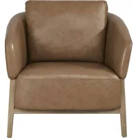 Montecito Brown Leather Accent Chair