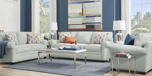 Bellingham Willow Green Textured 8 Pc Living Room