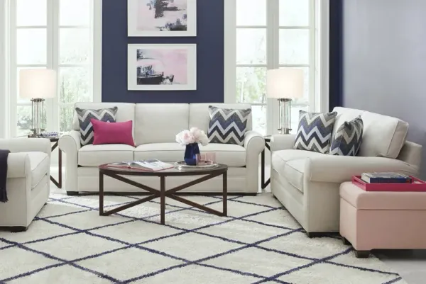 Bellingham Off-White Textured 8 Pc Living Room