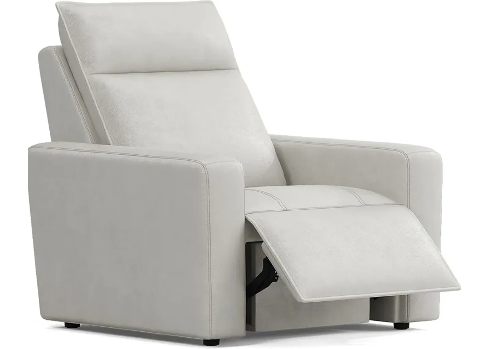 ModularTwo Light Gray Leather Dual Power Recliner