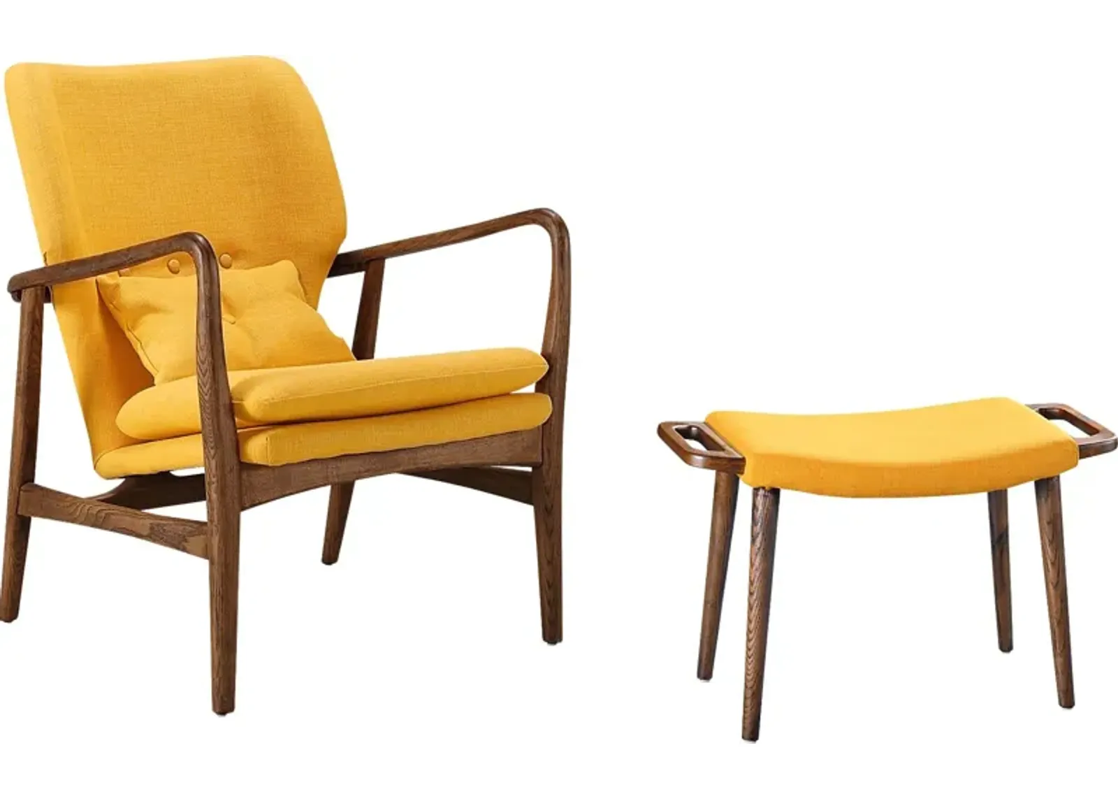 Otelia Yellow Accent Chair & Ottoman