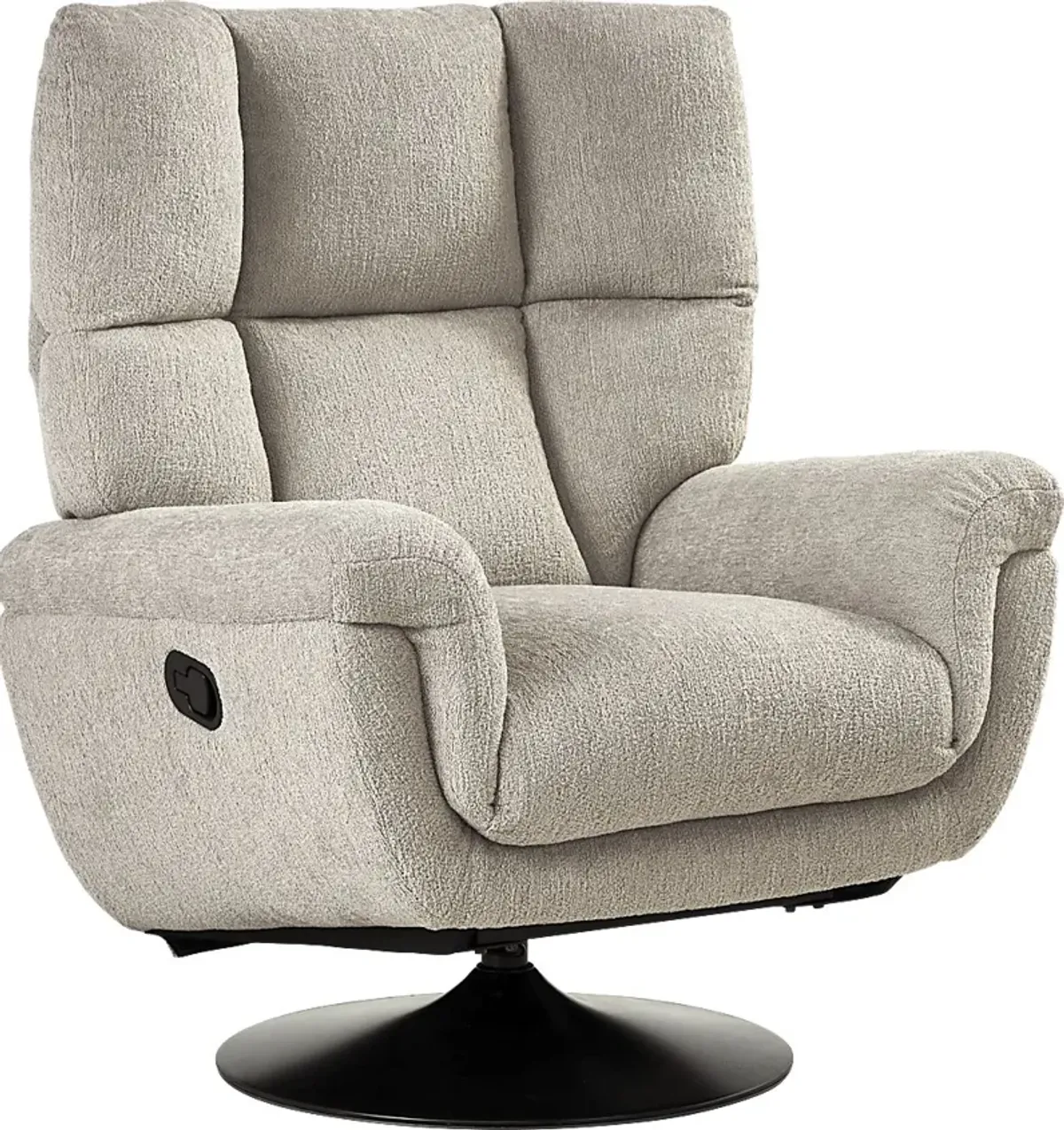 Braselton Silver Swivel Recliner and Ottoman